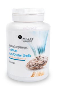 Aliness - Calcium from Oyster Shells with K2 Mk-7 and D3, 100 tablets