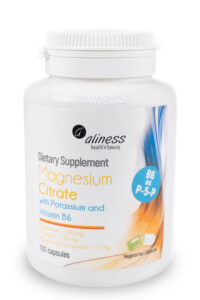Aliness - Magnesium Citrate with Potassium and Vitamin B6, 100 Vegan Capsules